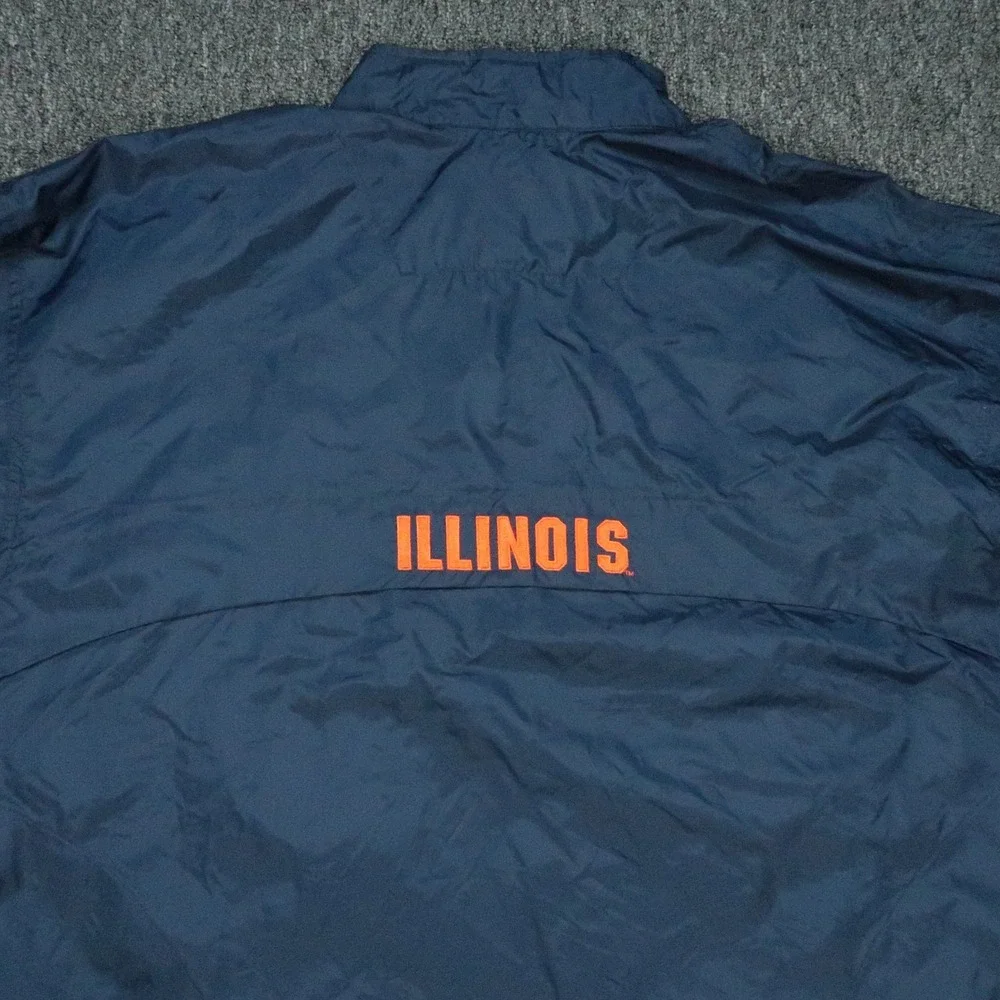 Illinois Fighting Illini Jacket Mens Large Blue Nike Quarter Zip Windbreaker - Picture 8 of 12